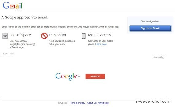 Gmail log out page new design